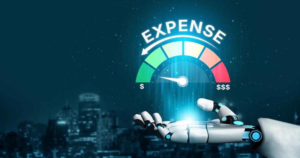 picture of ai budgeting with robot hand