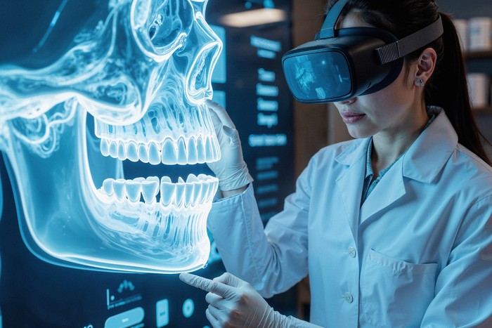 woman working in dental practice