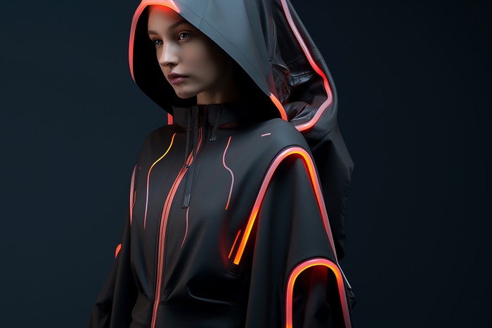 girl wearing futuristic apparel