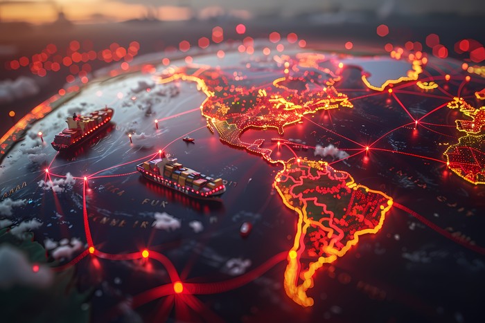 globe showing cross-border business