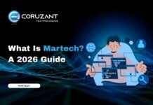 What Is Martech? A Complete Guide to Marketing Technology in 2026 drawing of a person showcasing a software stack