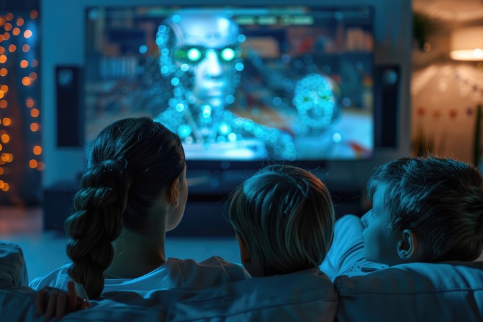 kids watching tv on most popular streaming services
