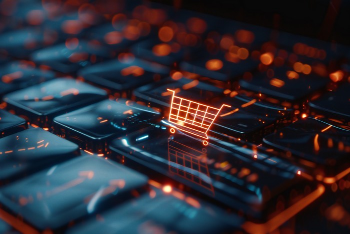 shopping cart on ecommerce website with custom theme