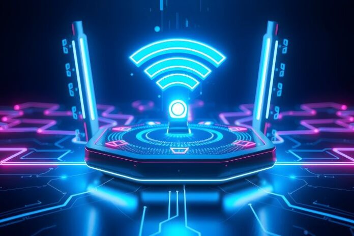 futuristic Wi-Fi router representing Wi-Fi slowdowns