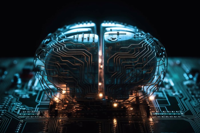 image of llm brain on motherboard for OpenAI model training safety