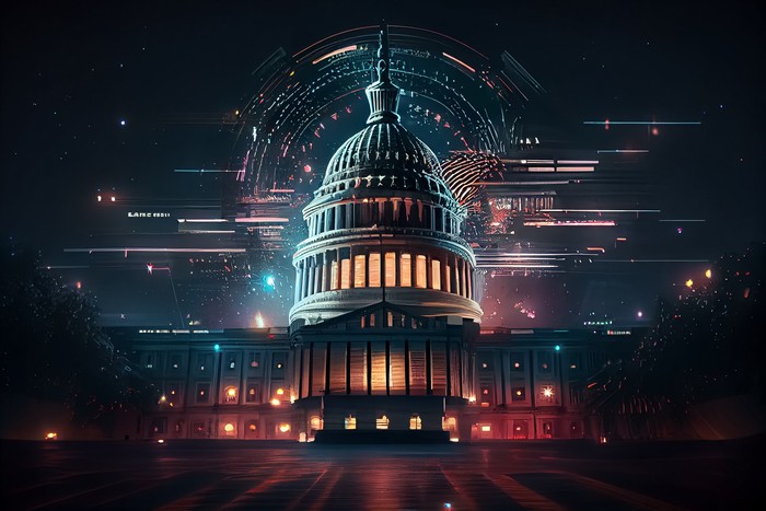 futuristic image of federal reserve bank