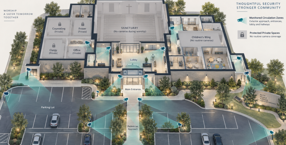 layout of ai cameras on campus