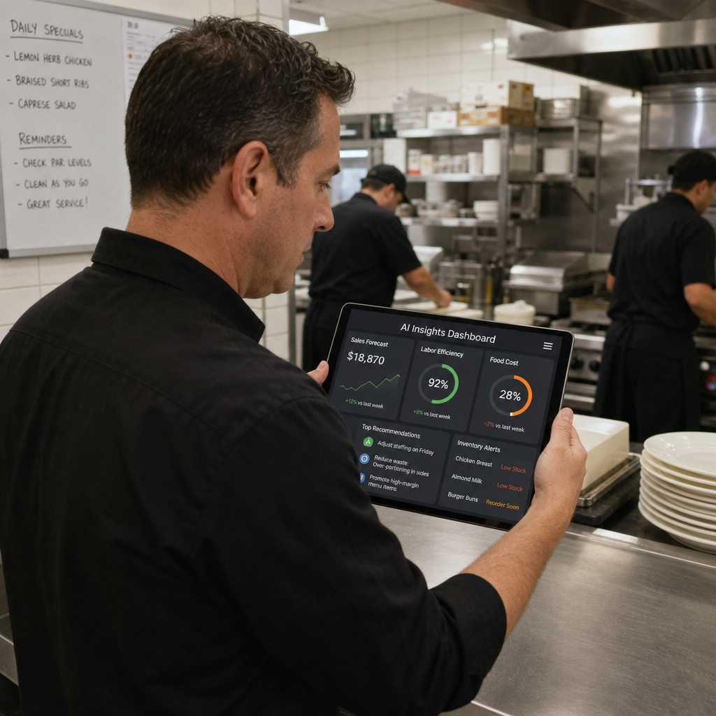 restaurant manager using ai dashboard