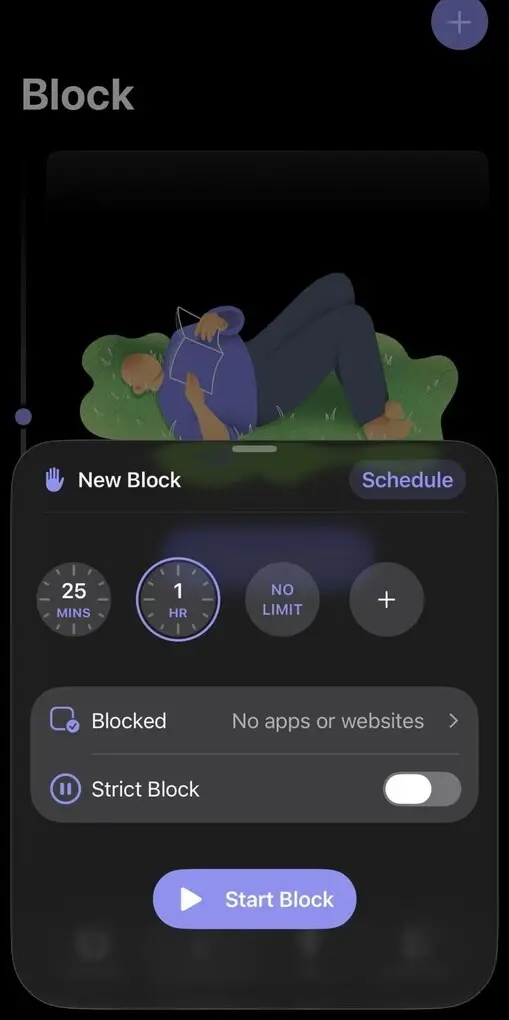 app that helps with focused work: block