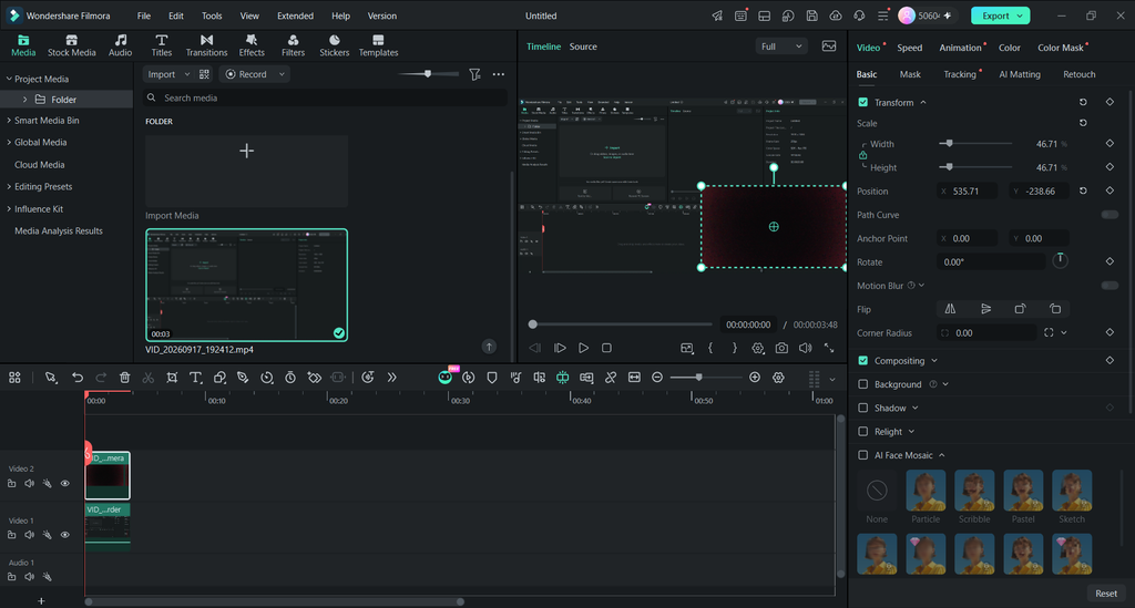 editing multiple sources in filmora 2
