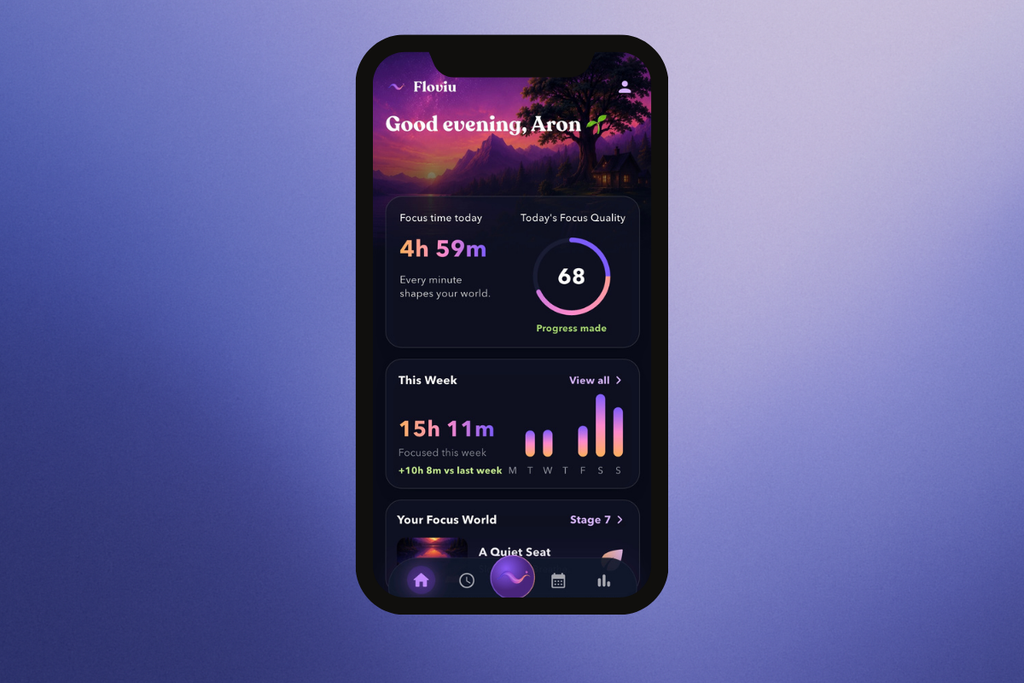 app that helps with focused work: floviu