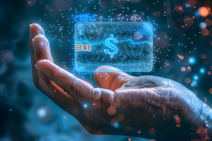 person going through the credit lending process to get a credit card