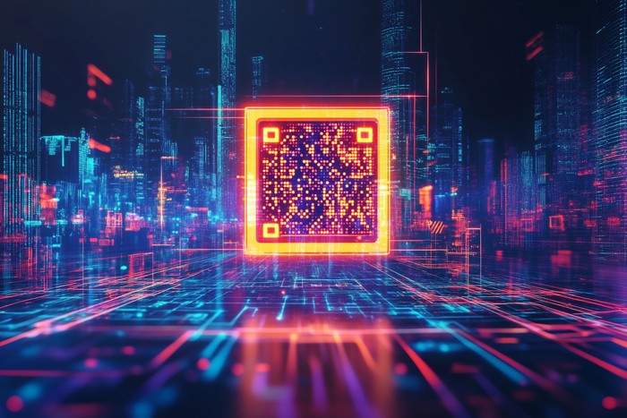 futuristic qr code